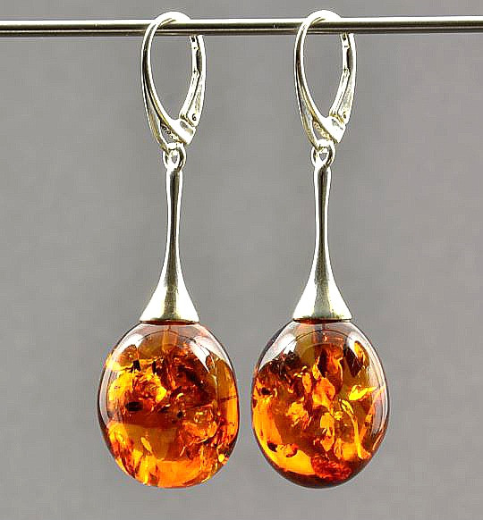 Amber Drop Dangle Earrings