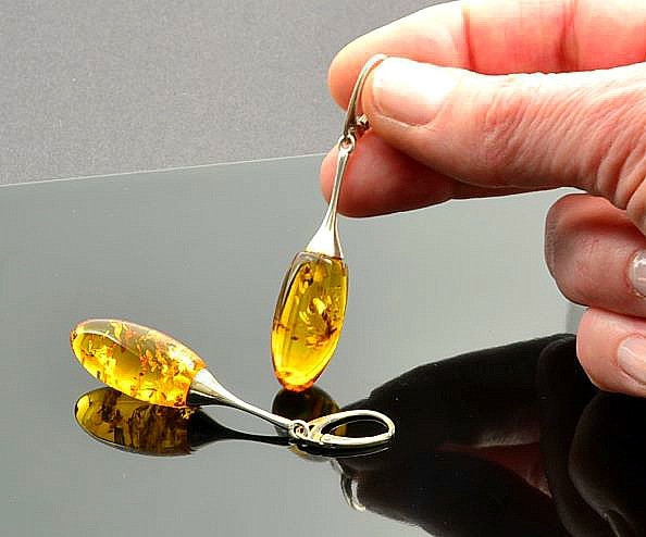 Amber Drop Dangle Earrings