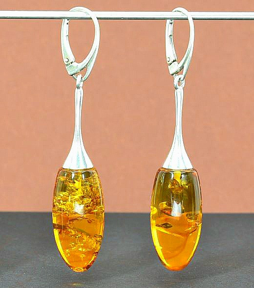 Amber Drop Dangle Earrings