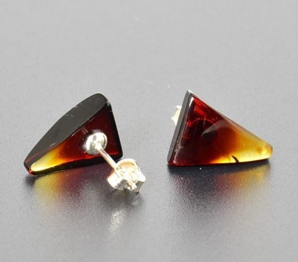 Triangle Amber Stud Earrings