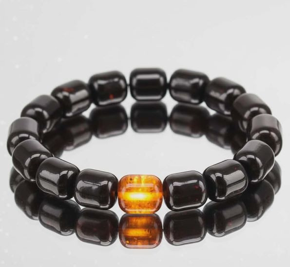 Mens Amber Beaded Bracelet