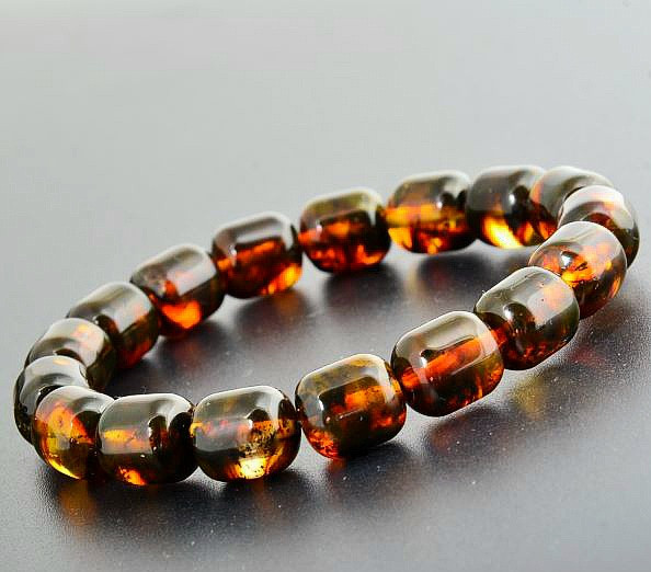 Mens Amber Beaded Bracelet
