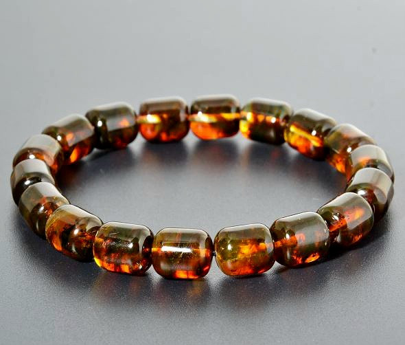 Mens Amber Beaded Bracelet