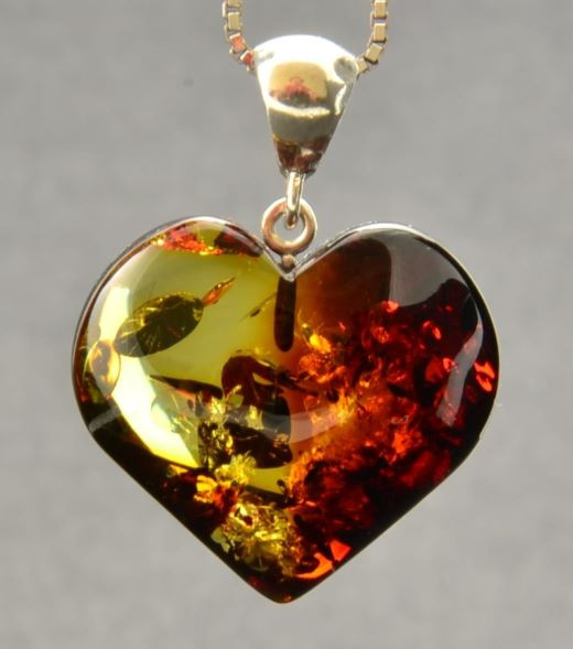 Amber Heart Pendant