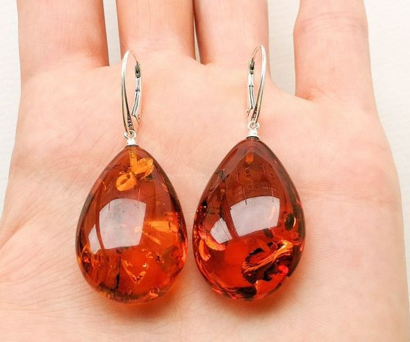 Large Amber Earrings