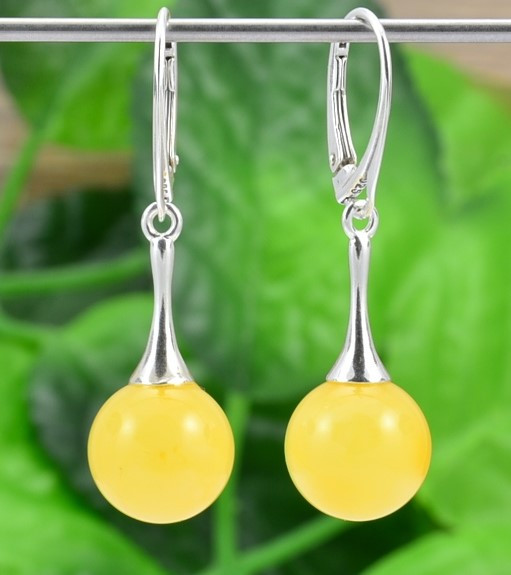 Butterscotch Amber Drop Dangle Earrings