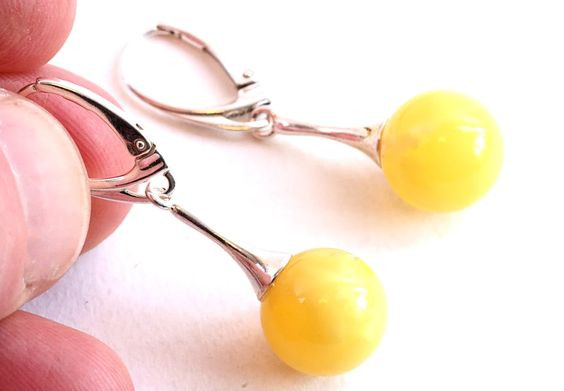 Butterscotch Amber Drop Dangle Earrings