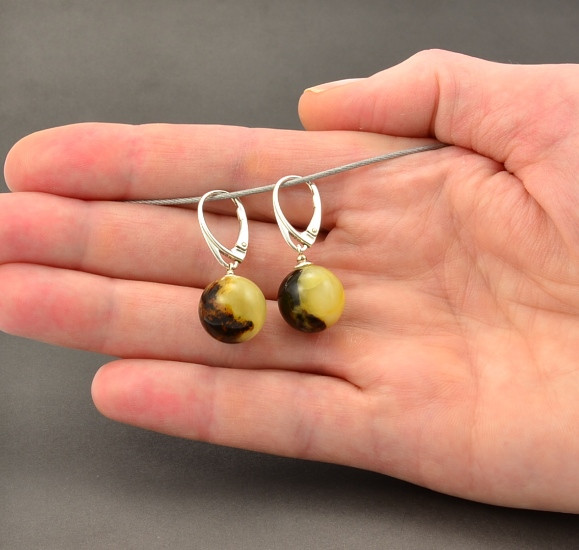 Marble Amber Earrings