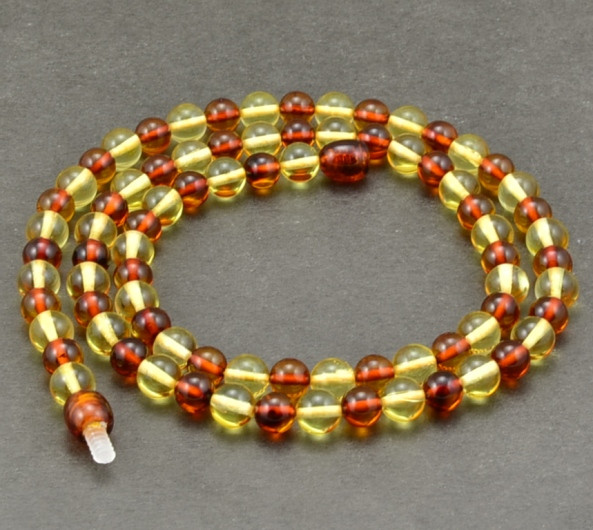 Mens Amber Beaded Necklace