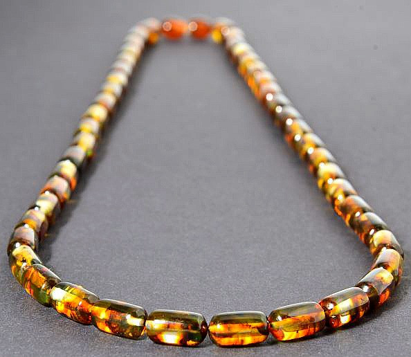 Mens Amber Beaded Necklace