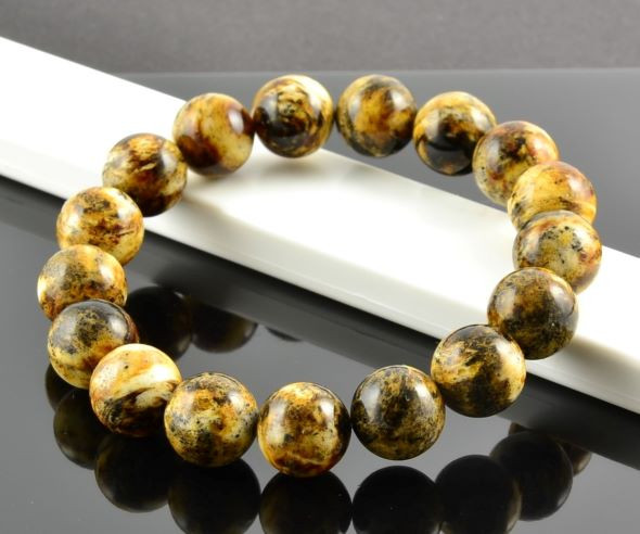 Mens Amber Beaded Bracelet