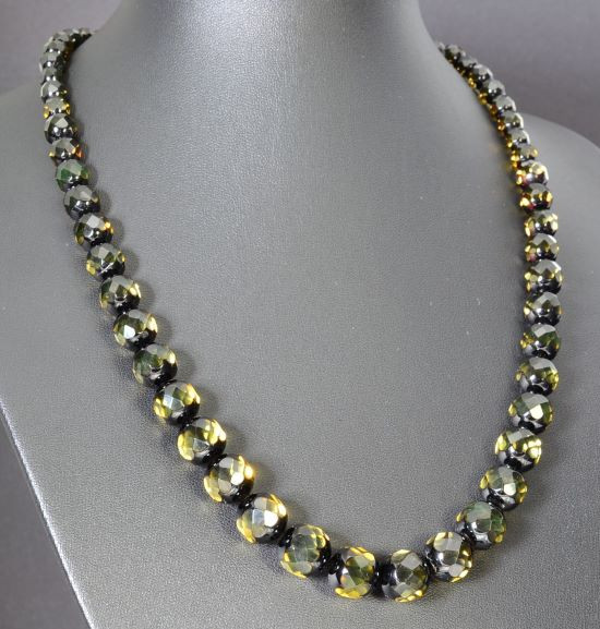 Faceted Amber Beaded Necklace,
