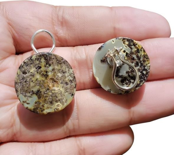Amber Clip on Earrings