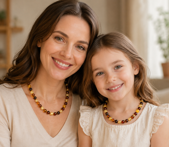 Matching Amber Necklaces for Mom and Child