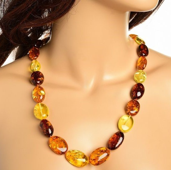 Amber Beaded Necklace 