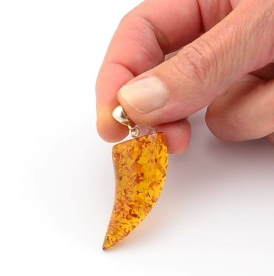 Mens Amber Amulet Pendant