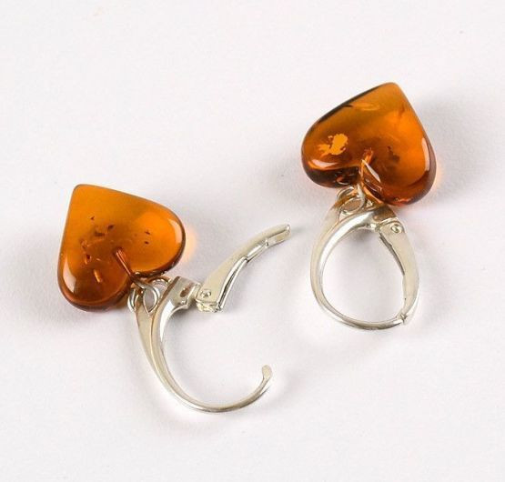 Baltic Amber Heart Earrings