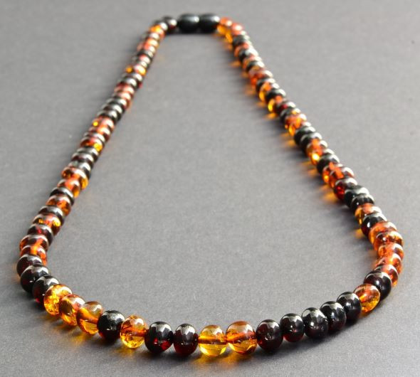 Mens Amber Beaded Necklace