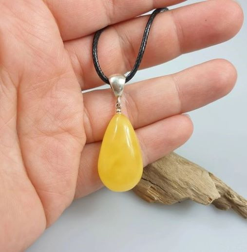 Butterscotch Amber Teardrop Pendant