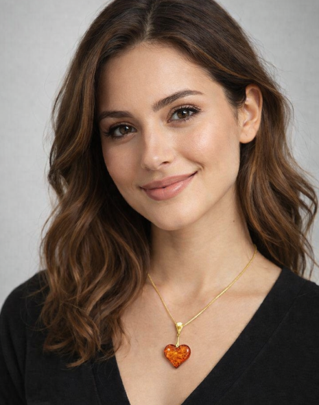 Amber Heart Pendant