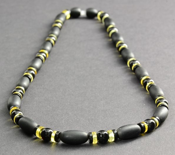 Mens Amber Beaded Necklace