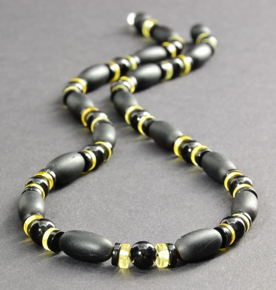 Mens Amber Beaded Necklace