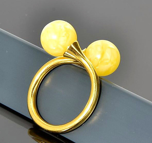 Amber Silver Ring