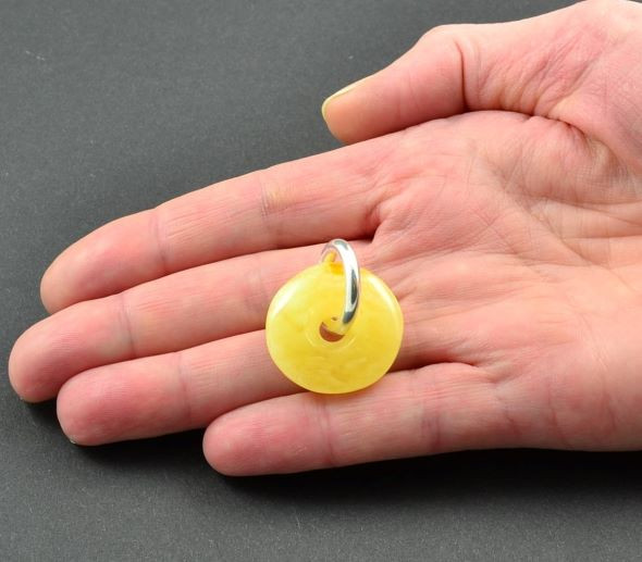 Butterscotch Amber Donut Pendant