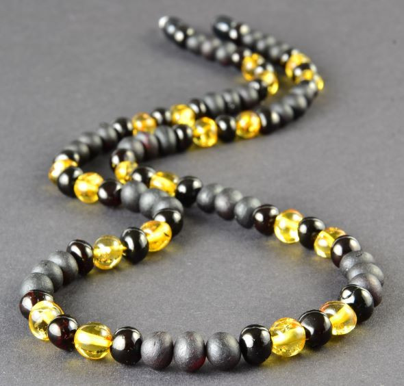 Mens Amber Beaded Necklace