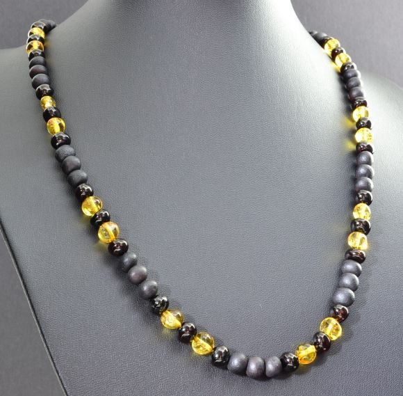 Mens Amber Beaded Necklace