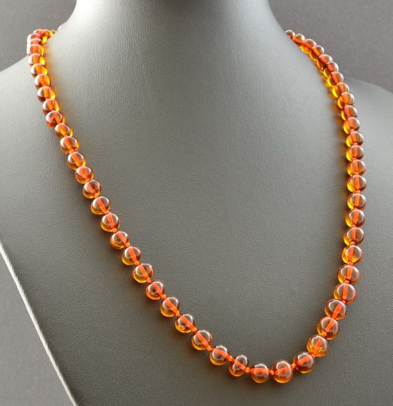 Mens Amber Beaded Necklace