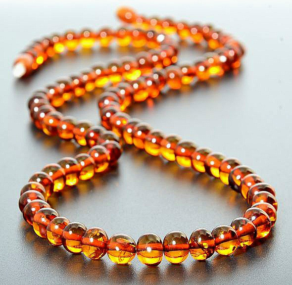 Mens Amber Beaded Necklace
