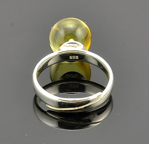Amber Silver Ring