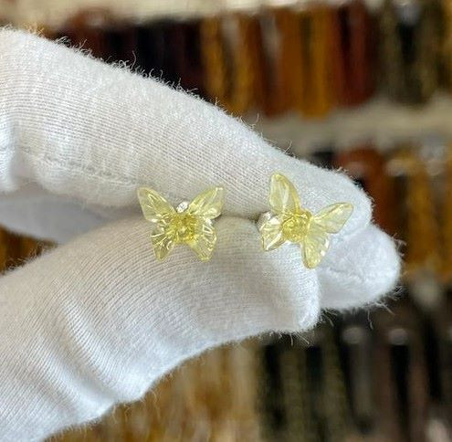 Amber Butterfly Stud Earrings