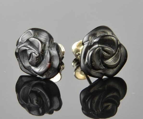Amber Rose Stud Earrings