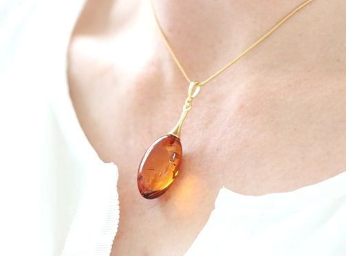 Amber Silver Pendant