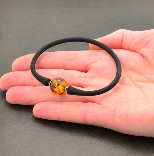 Silicone Rubber Band Amber Bracelet