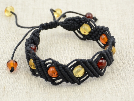 Hand knitted adjustable bracelet