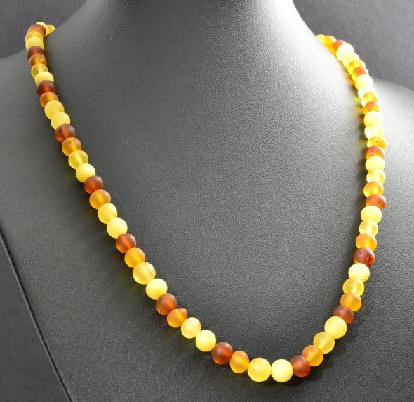 Mens Amber Beaded Necklace