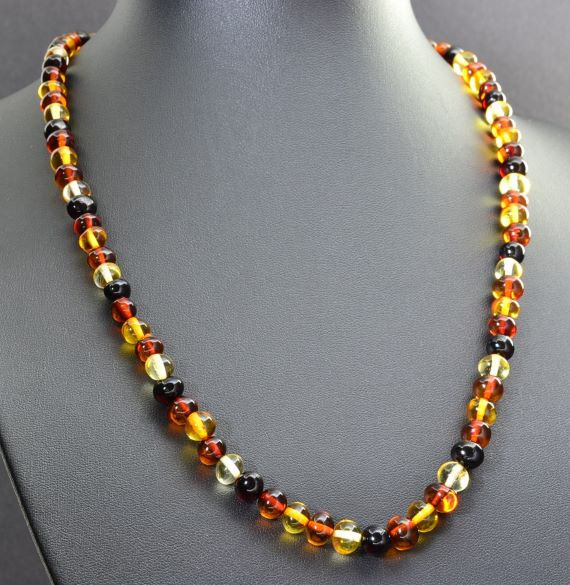 Mens Amber Beaded Necklace