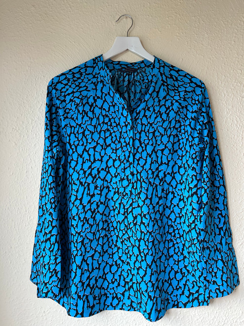 Turquoise Abstract  Oversized Blouse