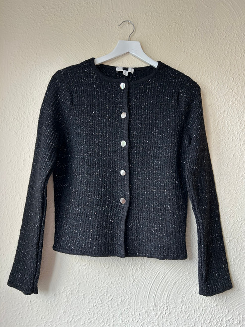 Black Sequin & Glitter Knit Cardigan 