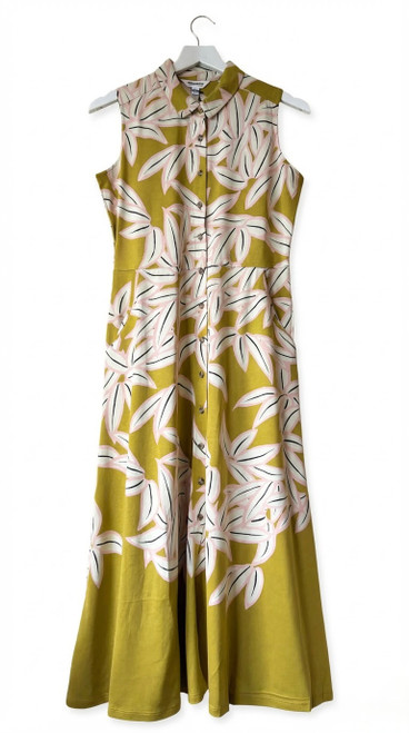  Ochre Jersey Midi Shirt Dress