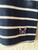 Navy Boat  Neck  Striped Top