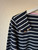 Navy Boat  Neck  Striped Top