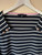 Navy Boat  Neck  Striped Top