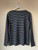 Navy Boat  Neck  Striped Top