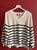  Cream & Black Oversized Striped Jumper