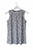 Navy & Ivory Print Jersey Linen Vest