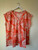 Coral Shell Print Jersey Linen Top